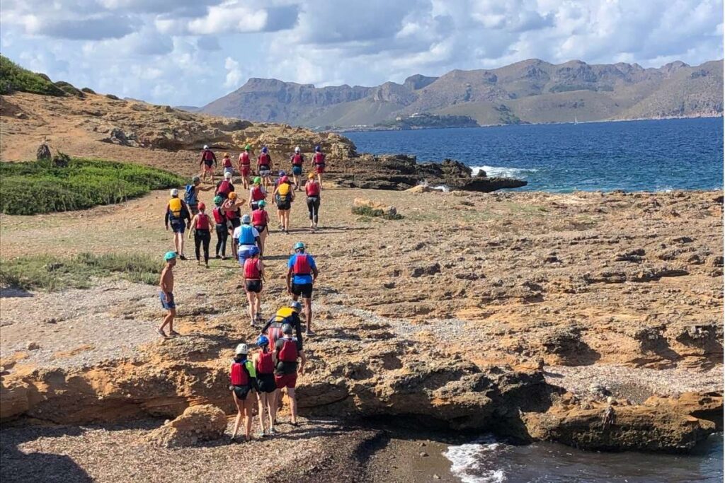 Cliffside coasteering corporate team building in Mallorca